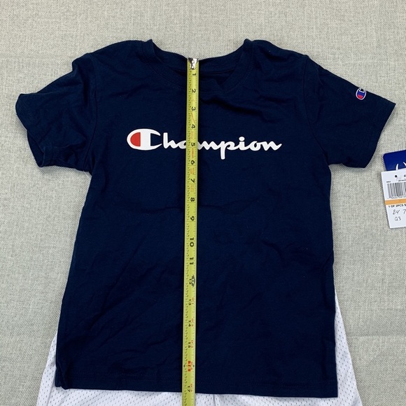 Champion Boys Classic Script Short Sleeve Tee and "C" Mesh Short set size 7 - Picture 7 of 11